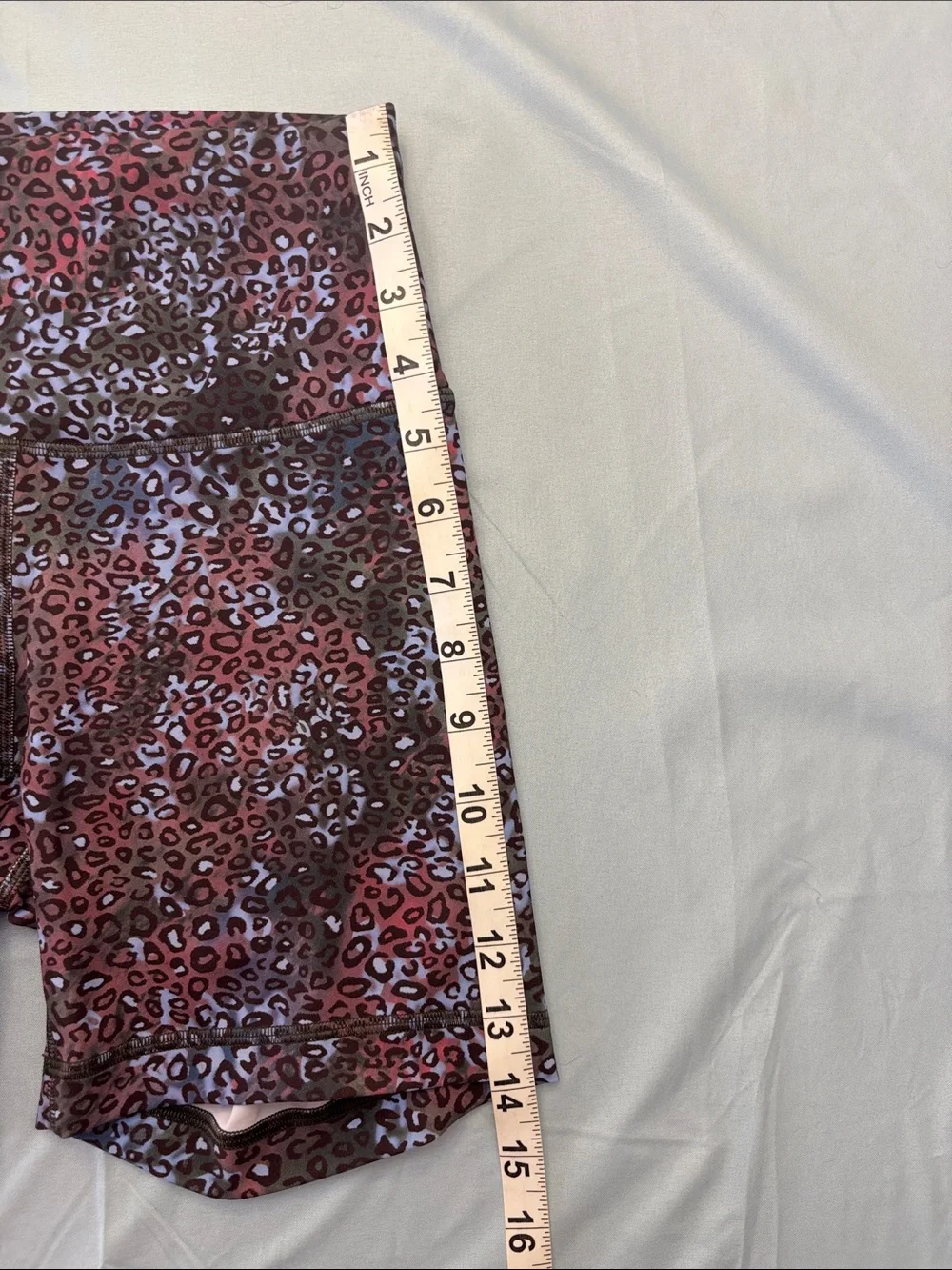 Lulu lemon Leopard Print High-Waist Biker Shorts - Purple, green and rust